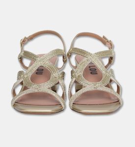 Bibilou Rope-strap Block-heel Sandals, Gold, Eu-41, Packshot View