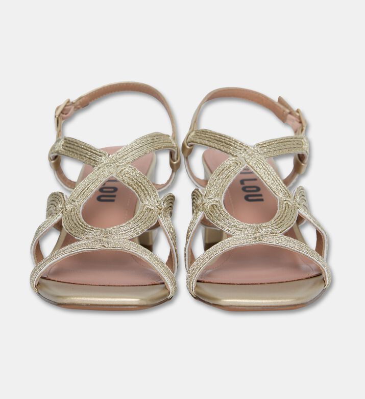 Bibilou Rope-strap Block-heel Sandals, Gold, Eu-41, Packshot View