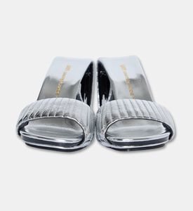 UN United Nude Cow Leather High Heel Sabot Sandals, Silver, Eu-39, Packshot View