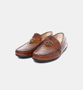 Croc Embossed Leather Loafers Croc Embossed Leather Loafers