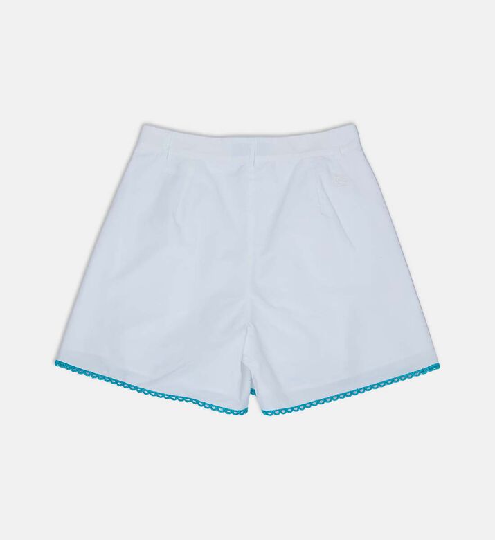Scalloped Hem Wide-leg Shorts