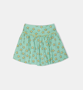 تنورة قصيرة واسعة بطبعة نجوم