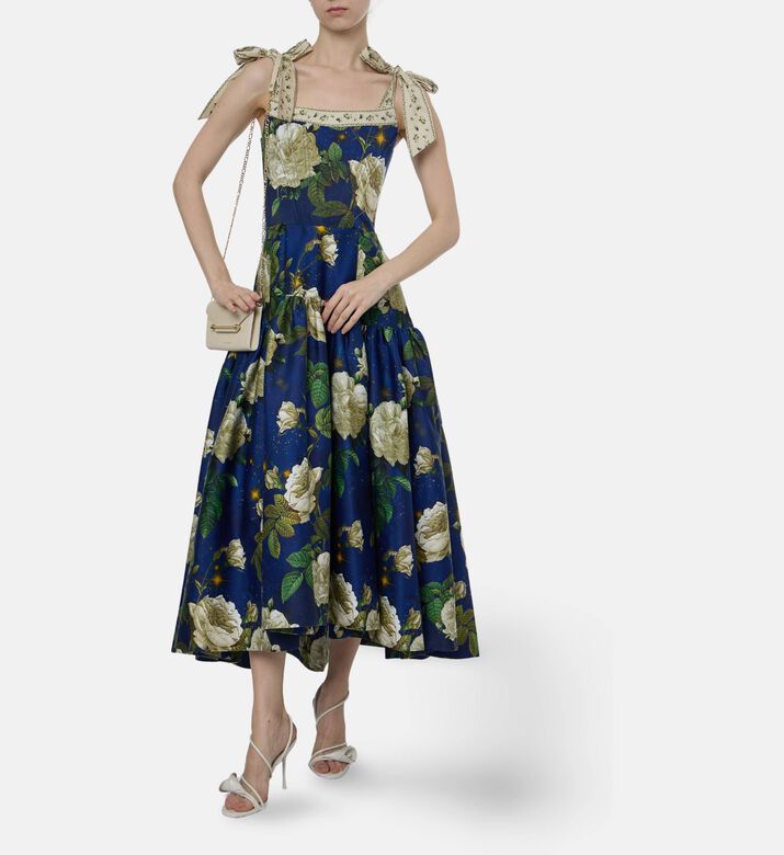 Alice and Olivia All-over Floral-print Sleeveless Dress, Model View