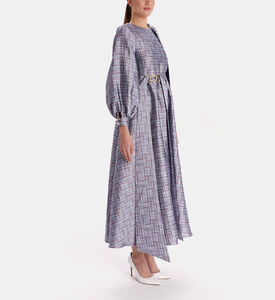 فستان واسع بكتف واحد بطبعة