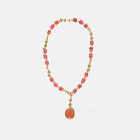 Coral Gold-plated Moonstone Necklace