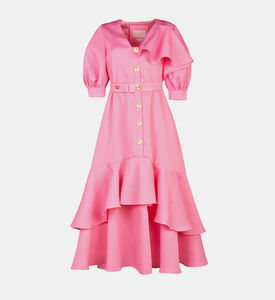 Ruffle Shoulder Midi Dress