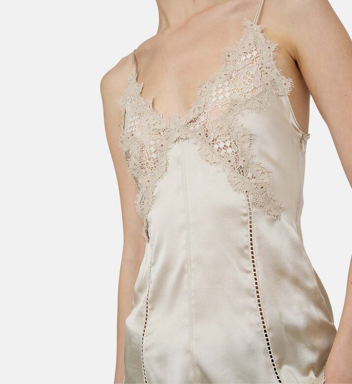 Diandra Satin Lace Insets Top