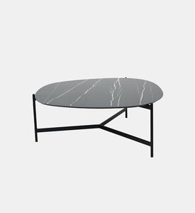 PR-Living & Muundo Pebbles Italian Ceramic Coffee Table, Black, 100-cm, Packshot View