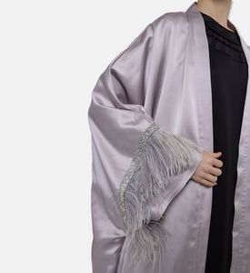 BARG Beaded Matching Scarf Abaya, Model View