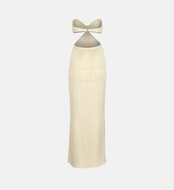 Fringed Strapless Maxi Dress Fringed Strapless Maxi Dress