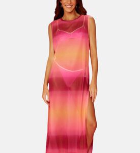 فستان واسع بدون أكمام بتدرج لوني