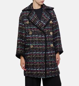 Edward Achour Paris Tweed Double-breasted Coat, Model View