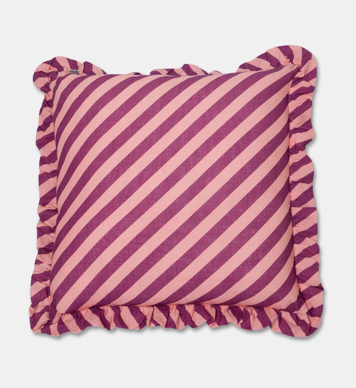 Home Deco and More Linea Ruffled Edges Cushion, Purple, 40x60-cm, Packshot View