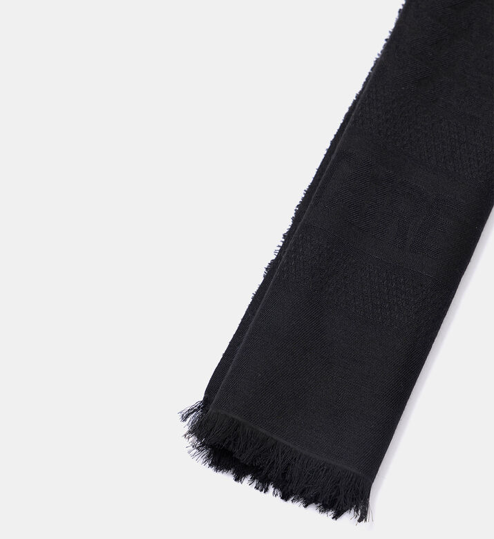 Jacquard Logo Frayed-finish Scarf