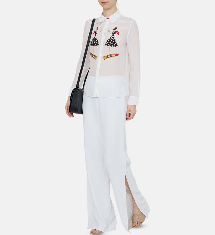 قميص ويلا حريري بصف أزرار