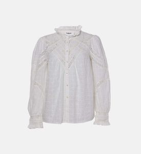 بلوزة برونا مطرزة بصف أزرار