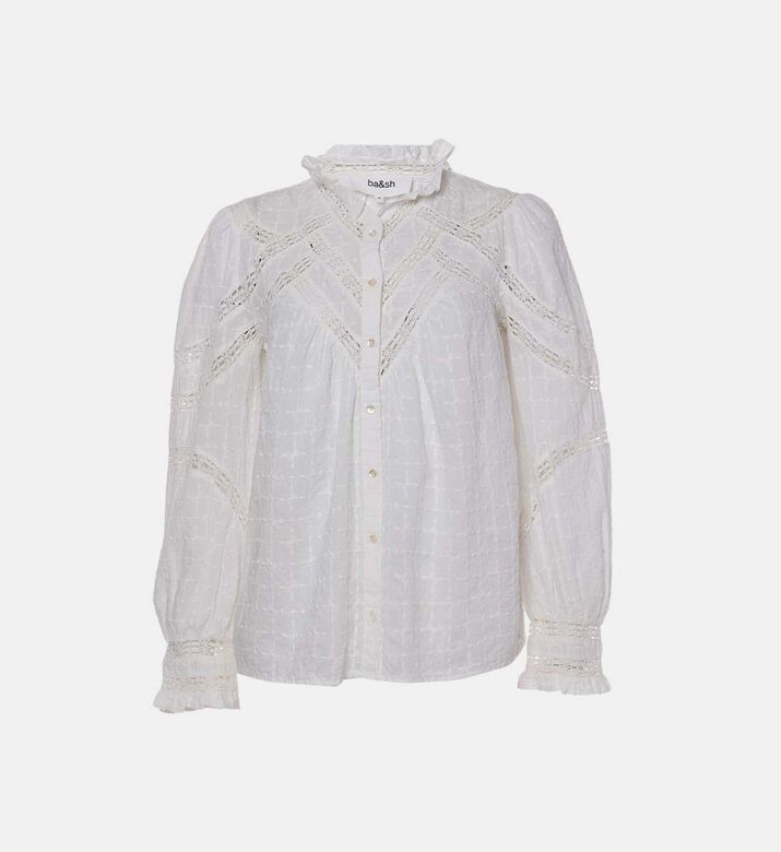 بلوزة برونا مطرزة بصف أزرار