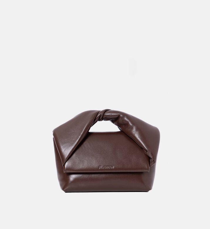 Leather Top Handle Midi Twister Bag