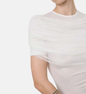 بلوزة سونورا مجمعة بكتفين مكشوفين