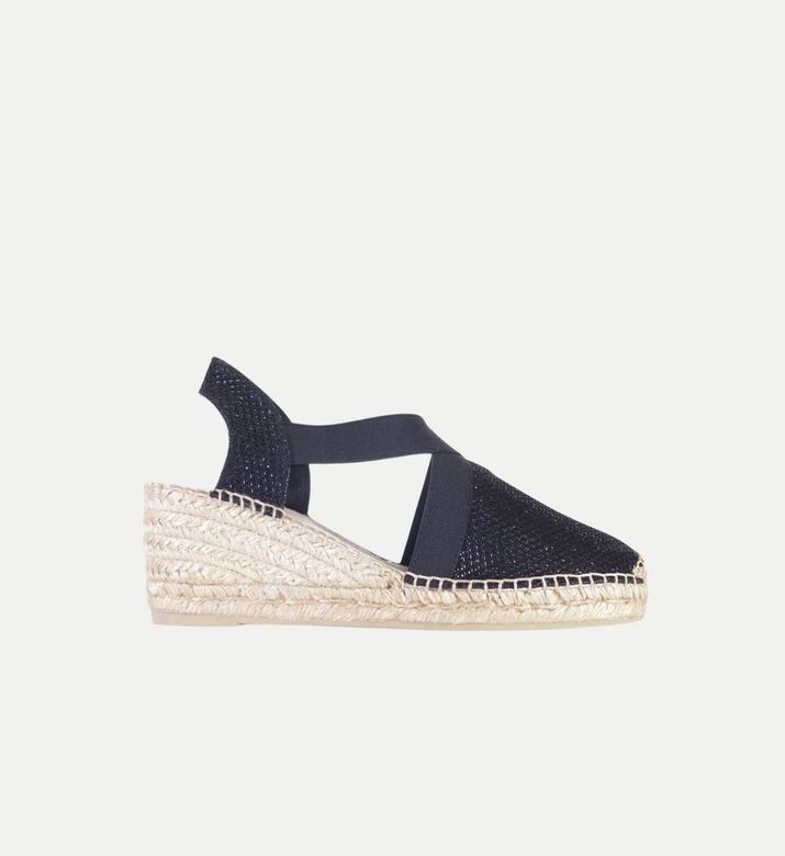 Toni Pons Triton Shimmery Cotton Blend Mid-wedge Espadrille, Black, Eu-41, Packshot View