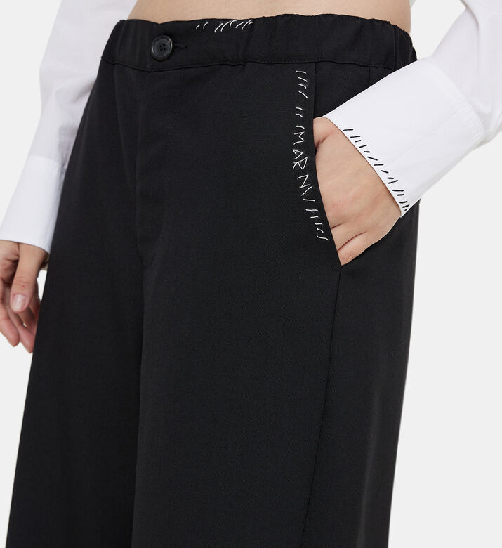 Logo-embroidered High-waist Pants