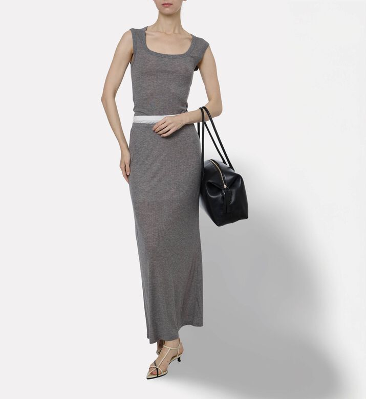 Samsoe Ribbed Minimalist Maxi Skirt, Model View
