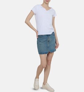 تنورة جينز قصيرة بقصة عادية