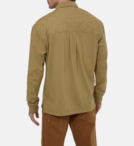 Quilted Panels Long-sleeve Polo Shirt Quilted Panels Long-sleeve Polo Shirt