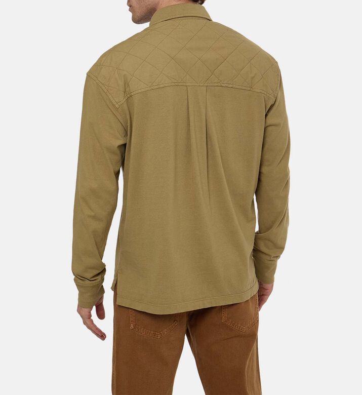 Quilted Panels Long-sleeve Polo Shirt Quilted Panels Long-sleeve Polo Shirt