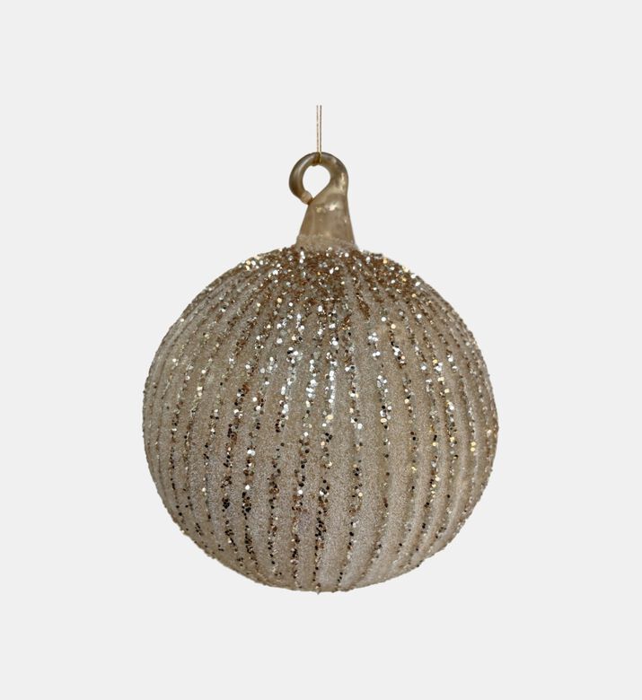 Sugared Gold Glitter Glass Bauble