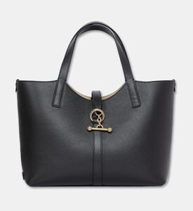 Strathberry Kite Fine Grain Leather Midi Tote Bag, Black, Packshot View