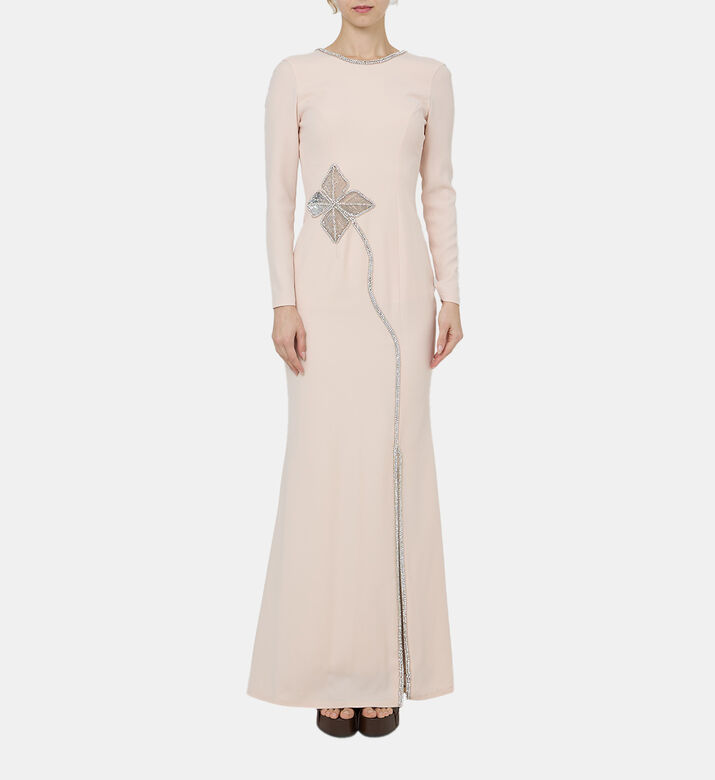 Flower Beaded Maxi Dress