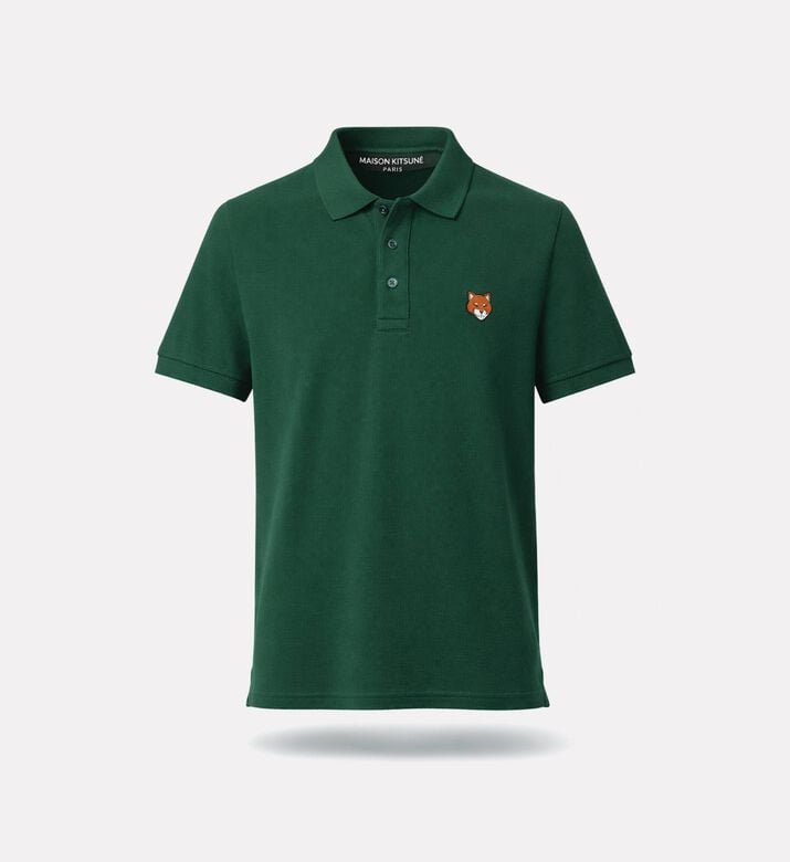Maison Kitsune Embroidered Patch Polo Shirt, Green, Xl, Packshot View