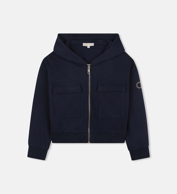 Hooded Logo Detail Cardigan