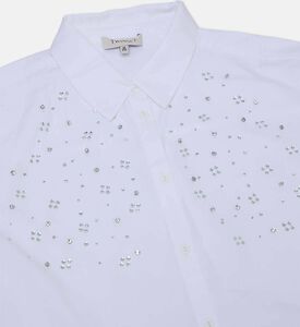 قميص طويل بوبلين مطرز