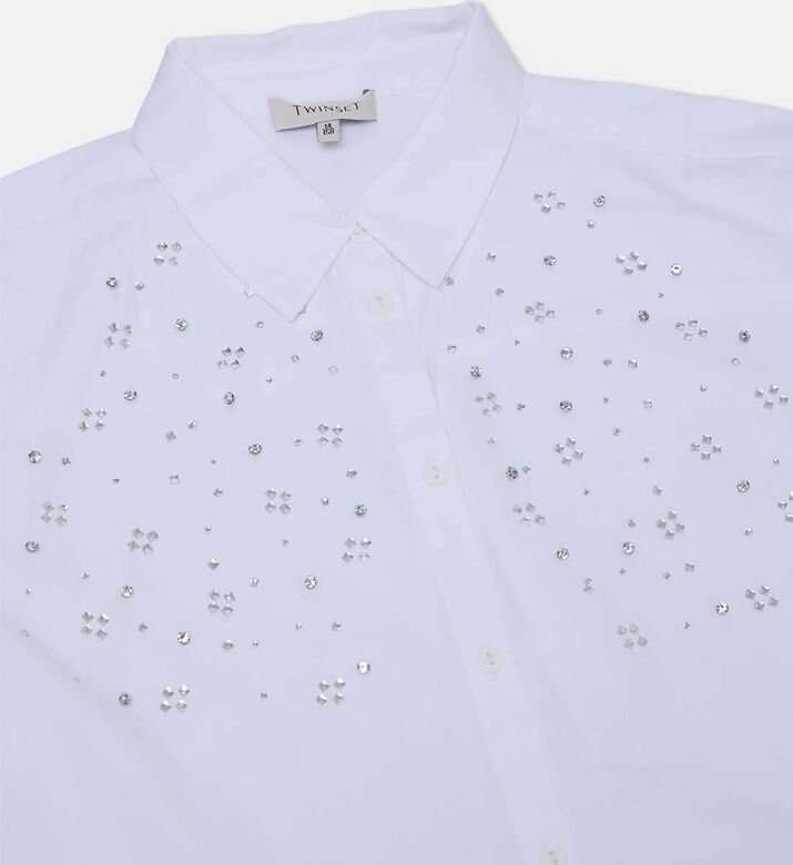 قميص طويل بوبلين مطرز