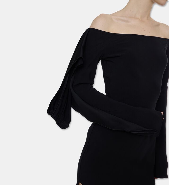 Nensi Dojaka Ruffled Asymmetric Mini Dress, Model View