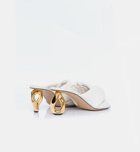 JW Anderson Gold Heel Leather Flip-flops, Off-white, Eu-36, Packshot View