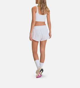 LIVE! Gathered Waist Flared Shorts, White, S, Model View