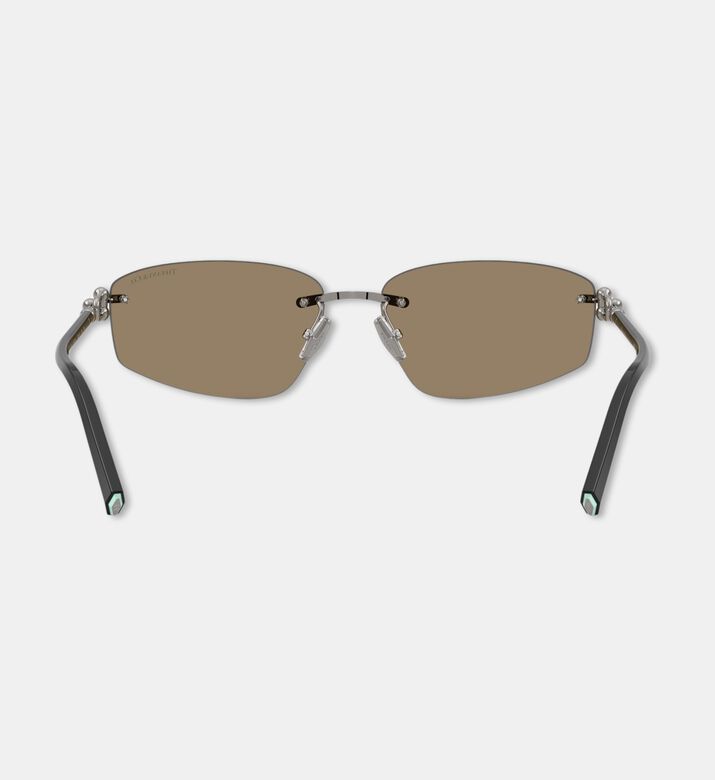 Tiffany & Co. Rimless Metal Frame Unisex Sunglasseses, Dark-grey, Packshot View
