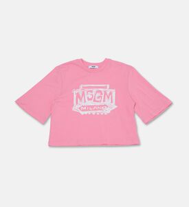 M S G M Short-sleeve Cropped T-shirt, Pink, 6y, Packshot View