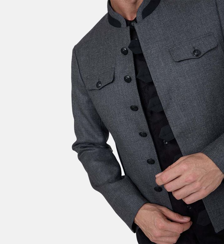 Wool Long-sleeve High Neck Jacket Wool Long-sleeve High Neck Jacket