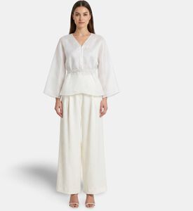 Savanna Textured High-rise Wide-leg Trousers, Model View