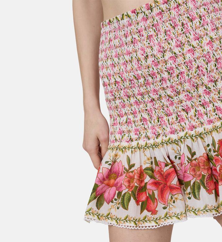 Summer Fruit Floral-print Mini Skirt Summer Fruit Floral-print Mini Skirt