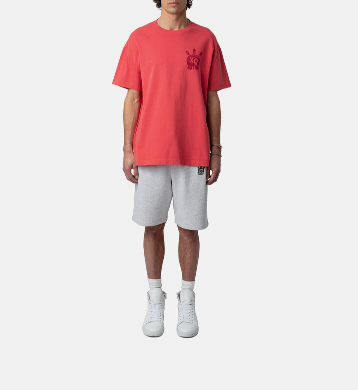 Teddy Skull Graphic Crewneck T-shirt