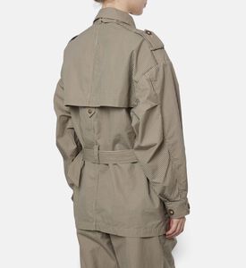 Isabel Marant Pinstripe Belted Outerwear Jacket, Model View