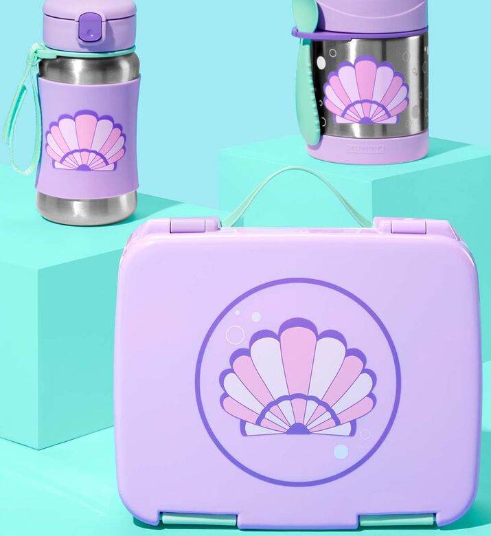 زجاجة شرب بمصاصة بطبعة صدفة بحر