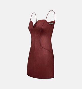 Eva Spaghetti Strap Sueded Dress Eva Spaghetti Strap Sueded Dress