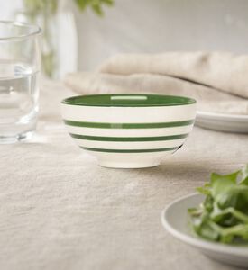Easy Life Hand-painted Ceramic Bowl, Green, Model View