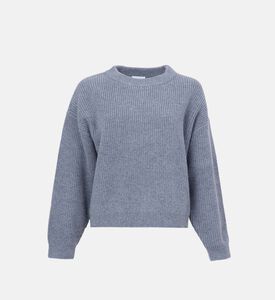 سترة محبوكة بياقة مستديرة